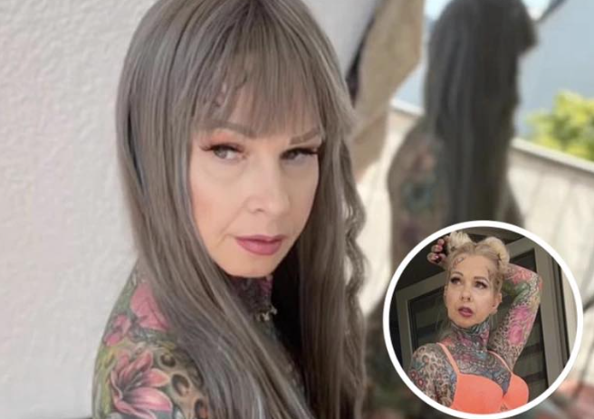 Grandma With Body Fully Covered In Tattoos Reveals What She Looked Like One Decade Ago