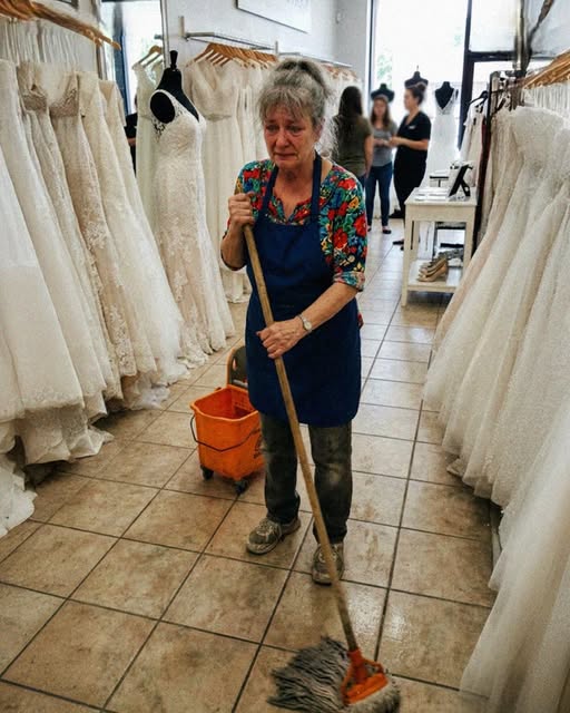 My Fiance Shoved a 60-Year-Old Cleaning Lady Out of a Bridal Boutique Not Knowing She Was My Mother – My Last Words Came at the Altar Two Days Later!