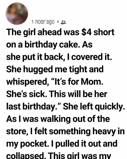 I Paid for a Strangers Cake, What She Left Me Afterward Changed How I See Everything