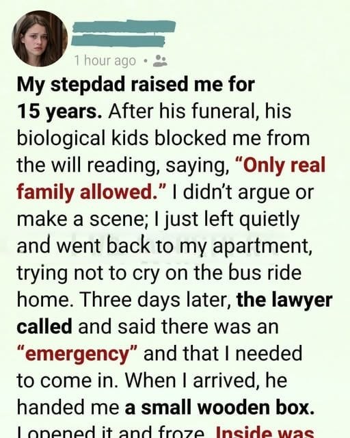 –I Was Asked to Leave My Stepfather’s Will Reading. Three Days Later, a Phone Call Changed Everything I Thought I Knew