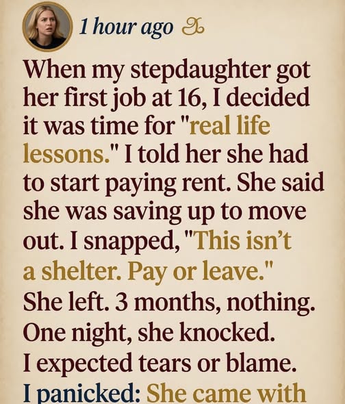 The Day My Stepdaughter Came Back With Three Months of Rent..
