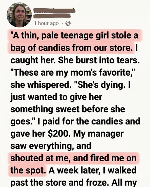 I GOT FIRED FOR BUYING CANDY FOR A CRYING TEENAGER — A WEEK LATER, MY COWORKERS DID SOMETHING THAT LEFT THE ENTIRE CITY STUNNED