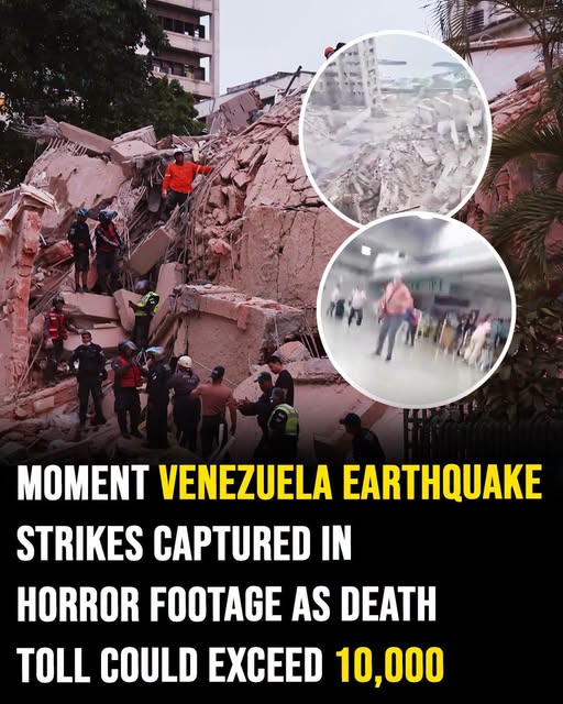 Moment Venezuela earthquake strikes captured in horror footage as death toll could exceed 10,000