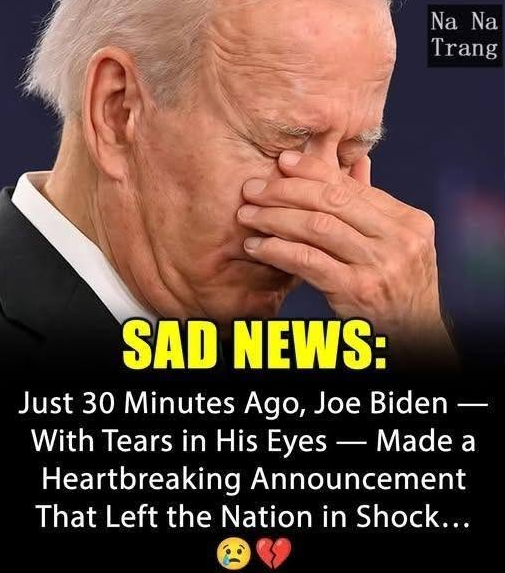 Joe Biden with tears in his eyes make the sad announcement