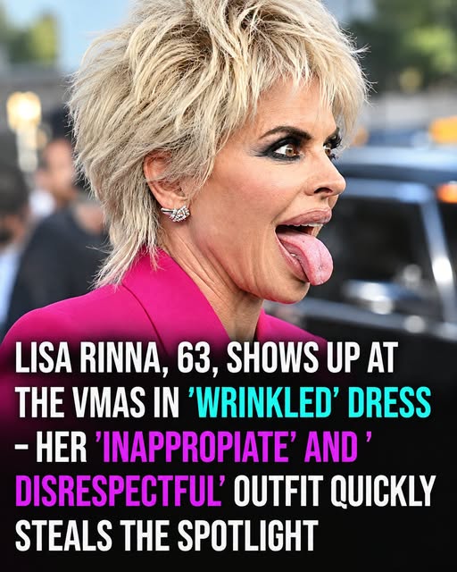 Lisa Rinna 63 turns heads at the VMAs fans call her dress inappropriate and disrespectful