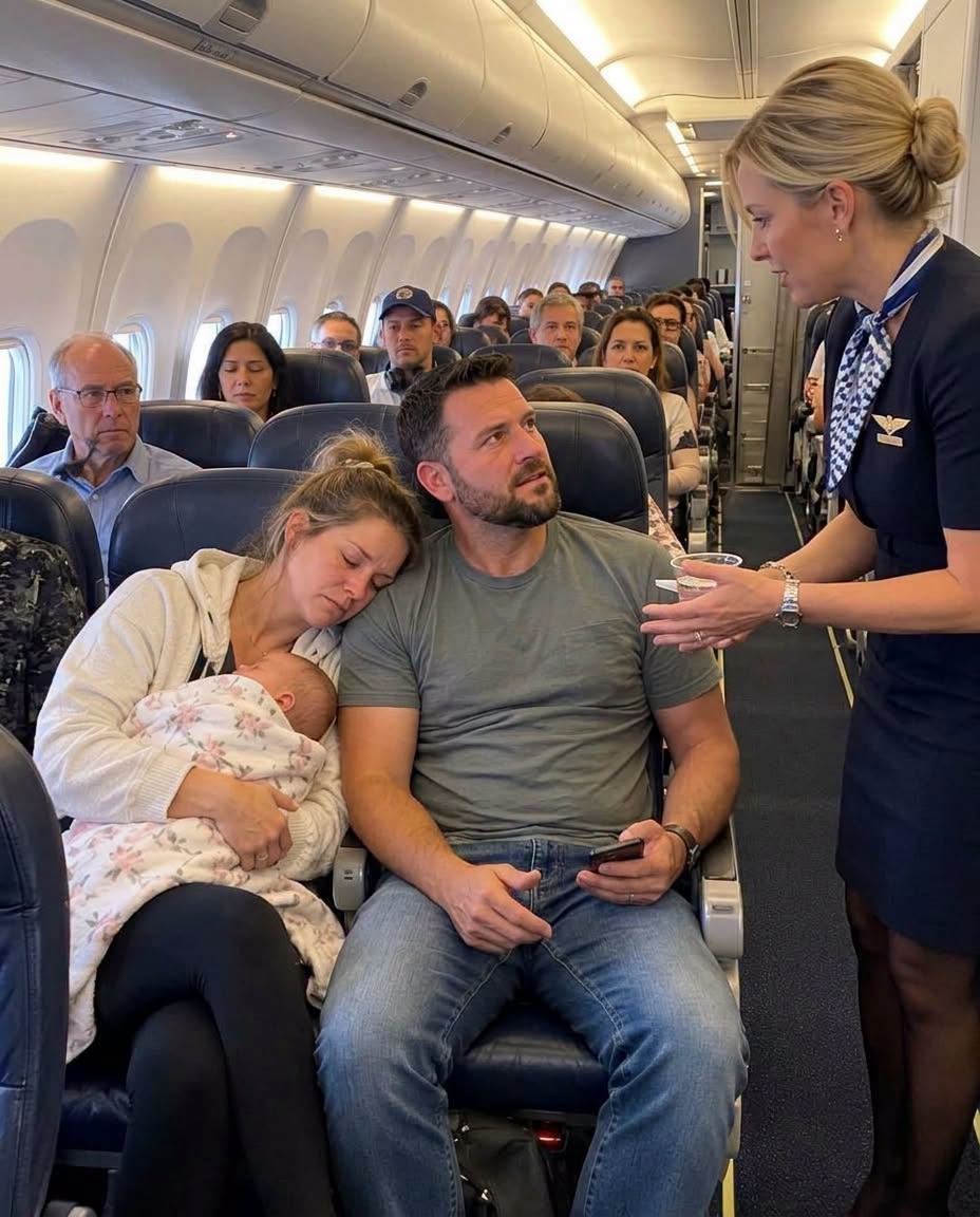 A Stranger Asked Me to Sleep on His Shoulder During Our Flight — When We Landed, I Learned Why Someone Was Already Looking for Me